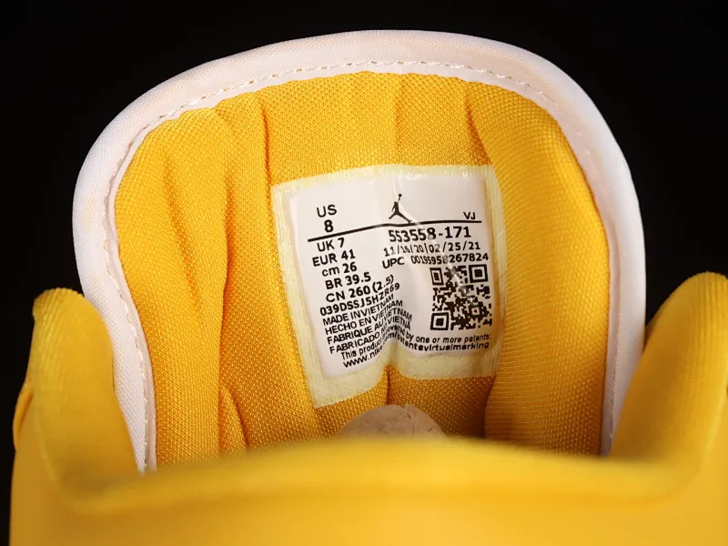 All categories Air Jordan Jordan series basketball shoes Air Jordan 1 Low Z version Air Jordan 1 Low AJ1 Joe 1 white and yellow low-top cultural and leisure sports sneakers 553558-171